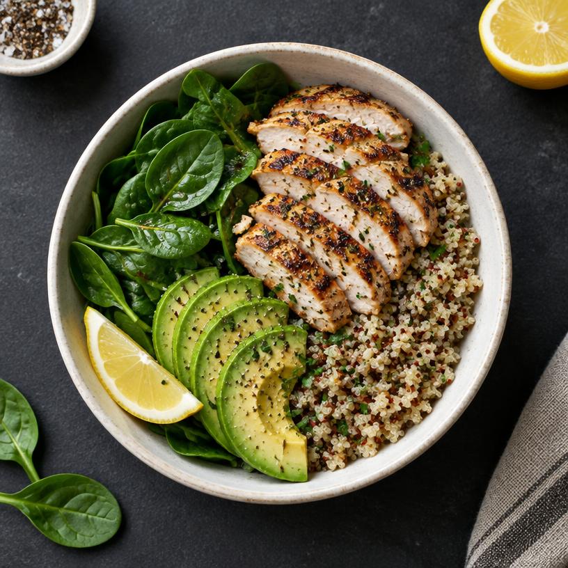 Chicken, quinoa and vegetables